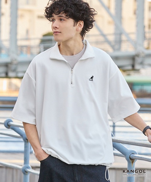 KANGOL（カンゴール） tシャツ 別注 ロゴ ワンポイント刺繍 ハーフ