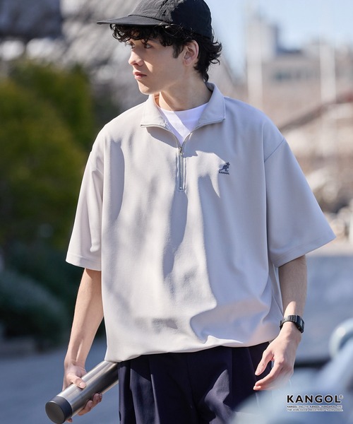 KANGOL（カンゴール） tシャツ 別注 ロゴ ワンポイント刺繍 ハーフ