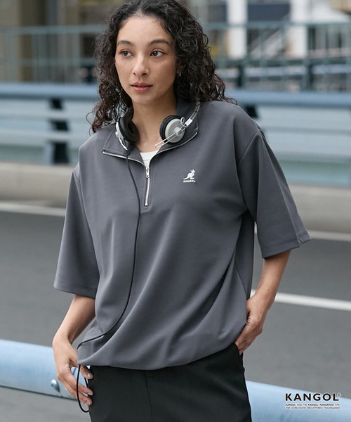 KANGOL（カンゴール） uvカット tシャツ 別注 ロゴ ワンポイント刺繍