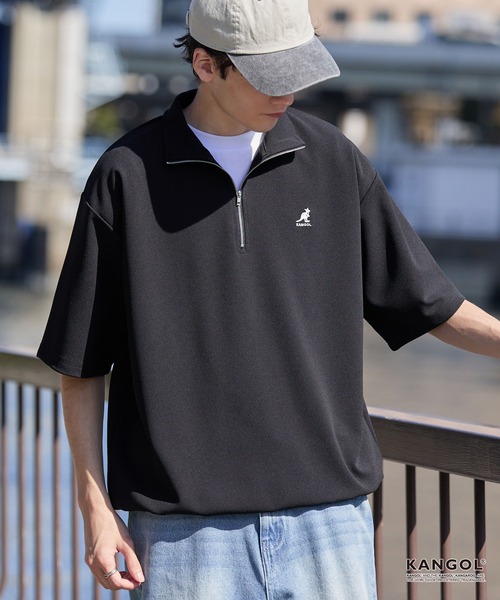KANGOL（カンゴール） tシャツ 別注 ロゴ ワンポイント刺繍 ハーフ