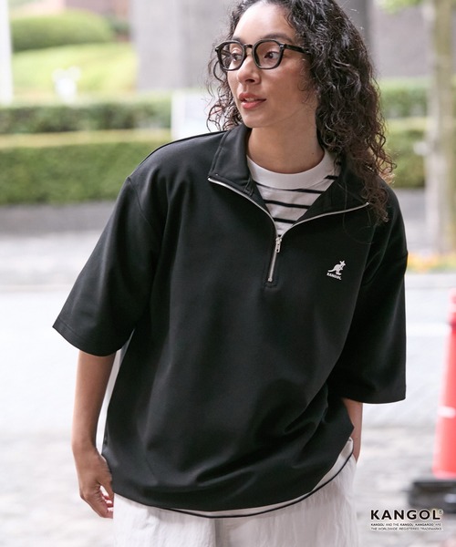 KANGOL（カンゴール） uvカット tシャツ 別注 ロゴ ワンポイント刺繍