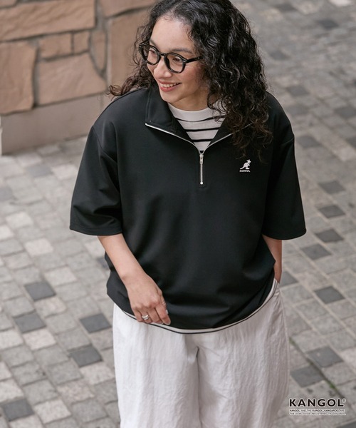 KANGOL（カンゴール） tシャツ 別注 ロゴ ワンポイント刺繍 ハーフ