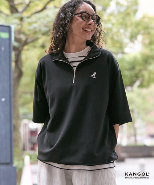 KANGOL（カンゴール） tシャツ 別注 ロゴ ワンポイント刺繍 ハーフ