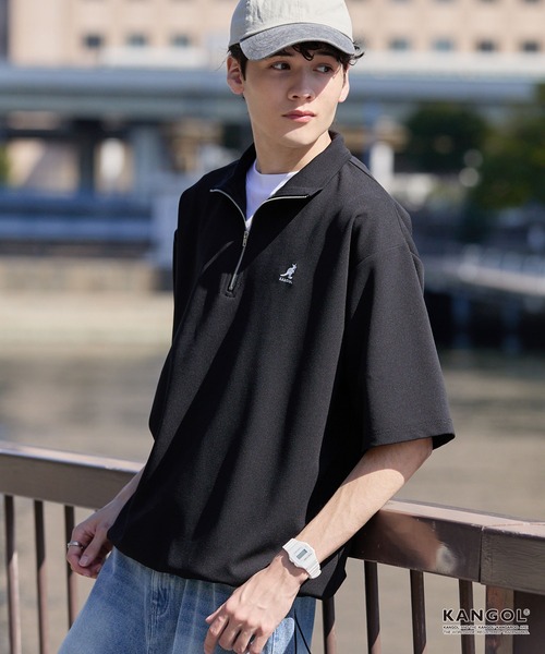 KANGOL（カンゴール） tシャツ 別注 ロゴ ワンポイント刺繍 ハーフ