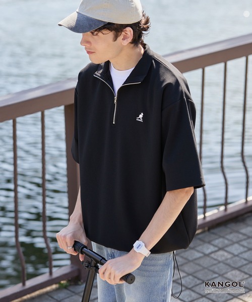 KANGOL（カンゴール） uvカット tシャツ 別注 ロゴ ワンポイント刺繍