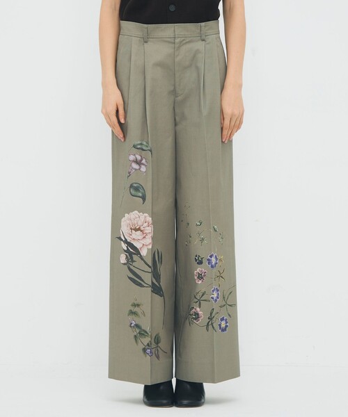CABaN（キャバン） パンツ コットンツイル フラワープリント2タック