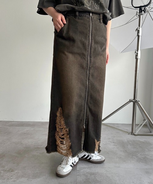 「apres jour mignon」 デニムスカート X-LARGE ネイビー レディース_画像4