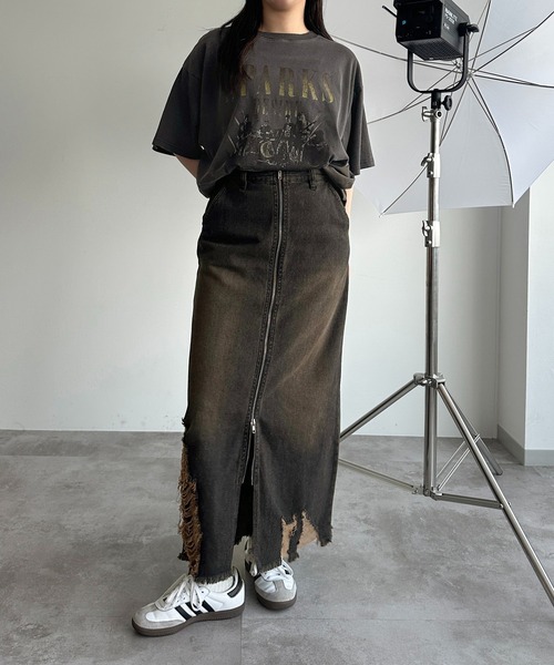 「apres jour mignon」 デニムスカート X-LARGE ネイビー レディース_画像7