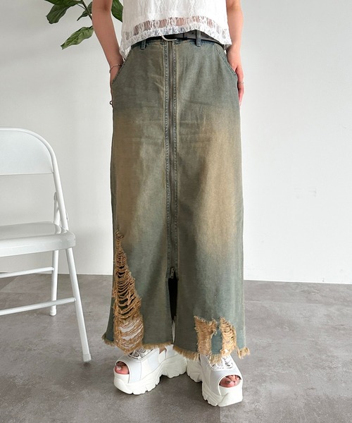 「apres jour mignon」 デニムスカート X-LARGE ネイビー レディース_画像8