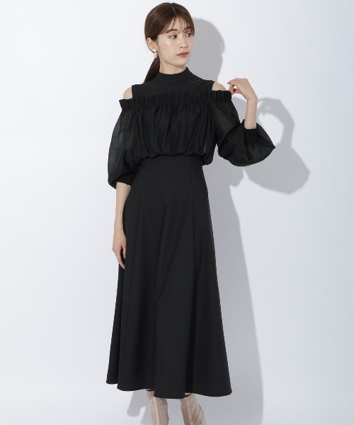 「AND COUTURE」 コンビワンピース MEDIUM ベージュ レディース_画像5
