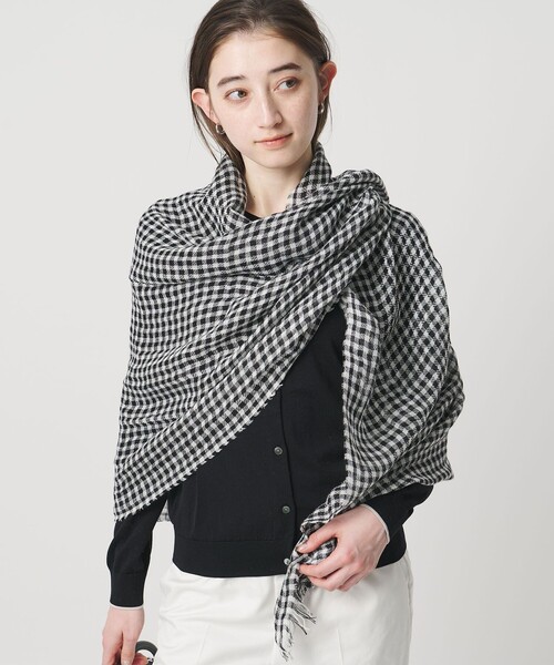 ストール マフラー 「一部別注」「MARIANI」LIN ギンガムチェック