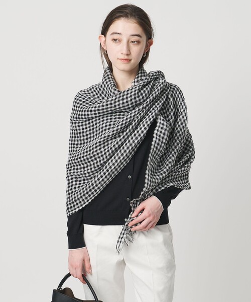 ストール マフラー 「一部別注」「MARIANI」LIN ギンガムチェック