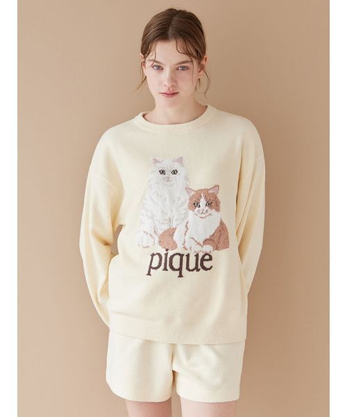 【新品】gelato qique ホワイト フワフワ ルームウェアセット gelato pique（ジェラートピケ） パジャマ ルームウェア 「ラッピング