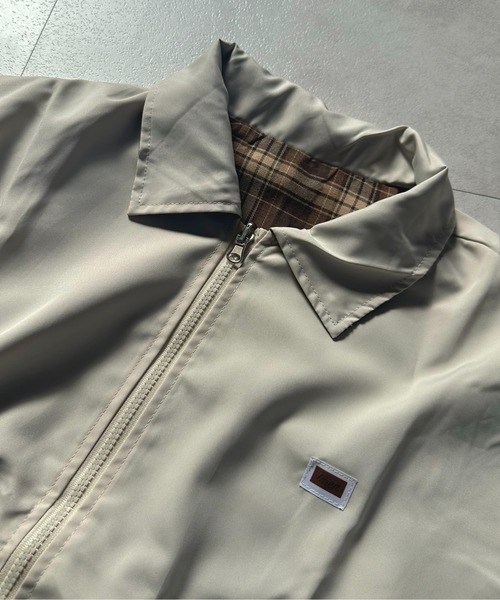 コート アウター リバーシブル チェック柄 ビッグシルエットブルゾン/韓国ストリートファッション ユニセックス レディース メンズ | lulufa | 18