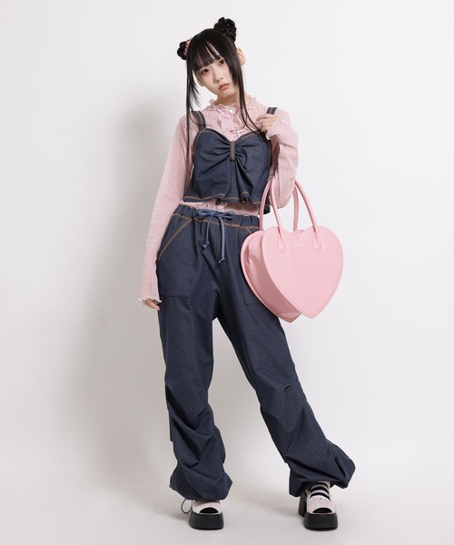 「MILK」 イージーパンツ FREE ネイビー レディースの画像