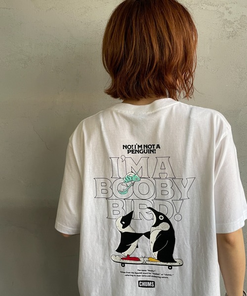 tシャツ 「WEB限定」「CHUMS/チャムス」 I'M A BOOBY BIRD バックプリント ポケットTシャツ レディース メンズの画像