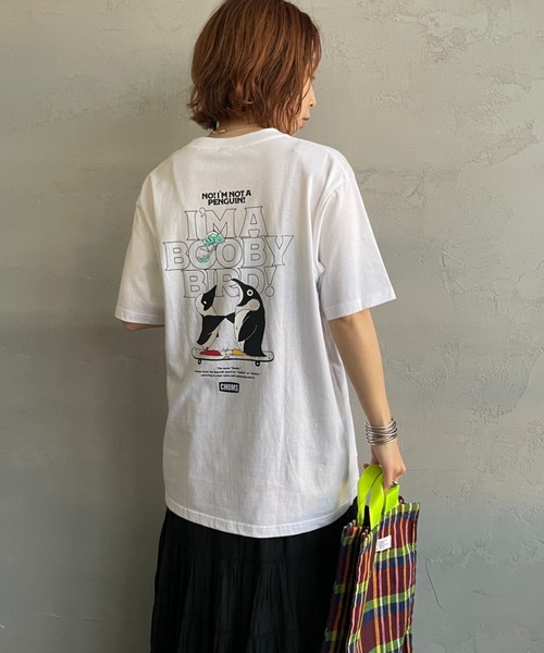 tシャツ 「WEB限定」「CHUMS/チャムス」 I'M A BOOBY BIRD バックプリント ポケットTシャツ レディース メンズの画像