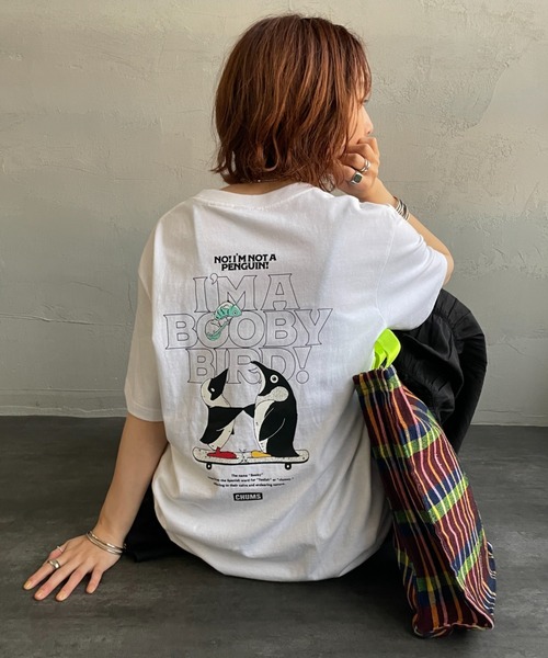 tシャツ 「WEB限定」「CHUMS/チャムス」 I'M A BOOBY BIRD バックプリント ポケットTシャツ レディース メンズの画像