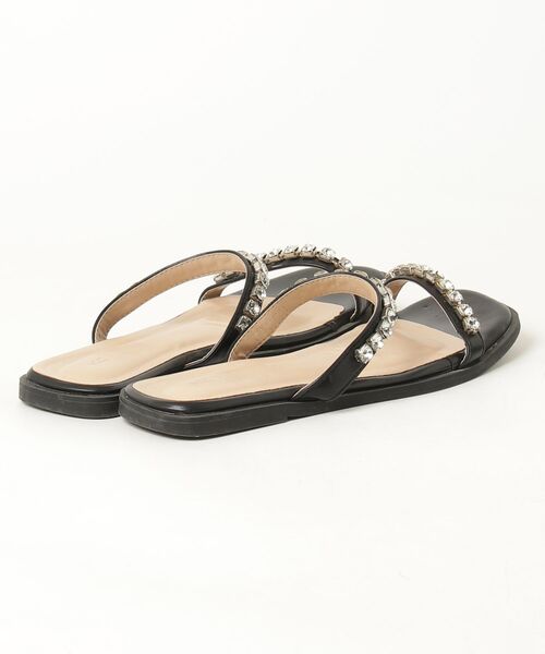 「ROPE' PICNIC」 フラットサンダル 24.0cm ブラック レディース_画像2