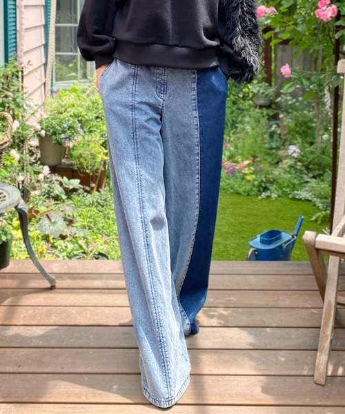 「FLUMOR」 デニムパンツ 38 インディゴブルー レディース_画像2