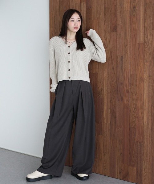「J by blue」 ニットカーディガン MEDIUM ベージュ レディース_画像2