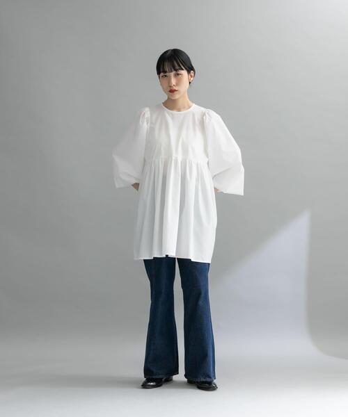 「KBF」 長袖ブラウス ONE ライトブルー レディース_画像5