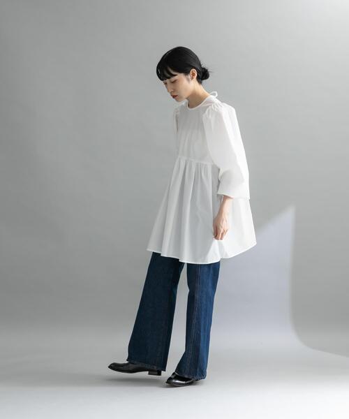 「KBF」 長袖ブラウス ONE ライトブルー レディース_画像6