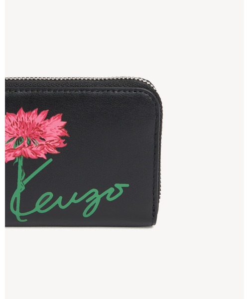 KENZO（ケンゾー） 'KENZO Tulip' ジップ ウォレット イン レザー