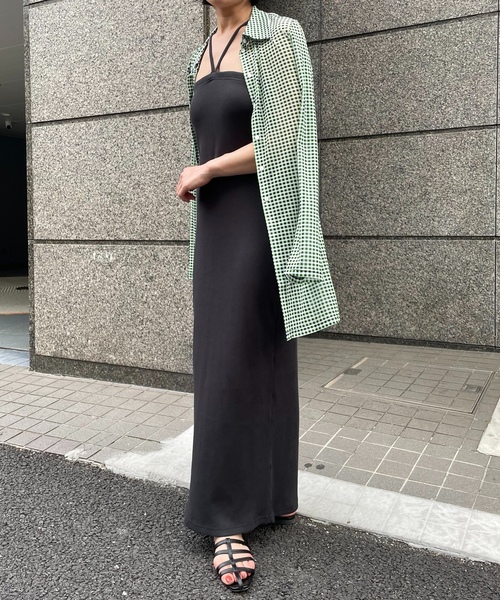 「COLLAGE GALLARDAGALANTE」 キャミソールワンピース FREE チャコールグレー レディース_画像9