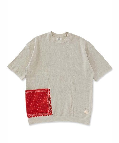 tシャツ ハニカムワッフル バンダナポケット ショートスリーブＴシャツ メンズ レディースの画像