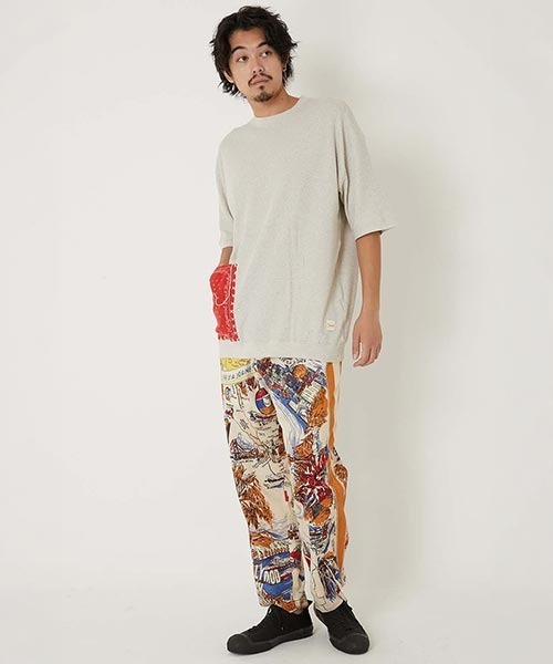 tシャツ ハニカムワッフル バンダナポケット ショートスリーブＴシャツ メンズ レディースの画像