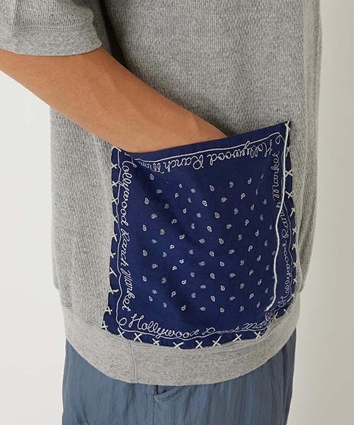 tシャツ ハニカムワッフル バンダナポケット ショートスリーブＴシャツ メンズ レディースの画像