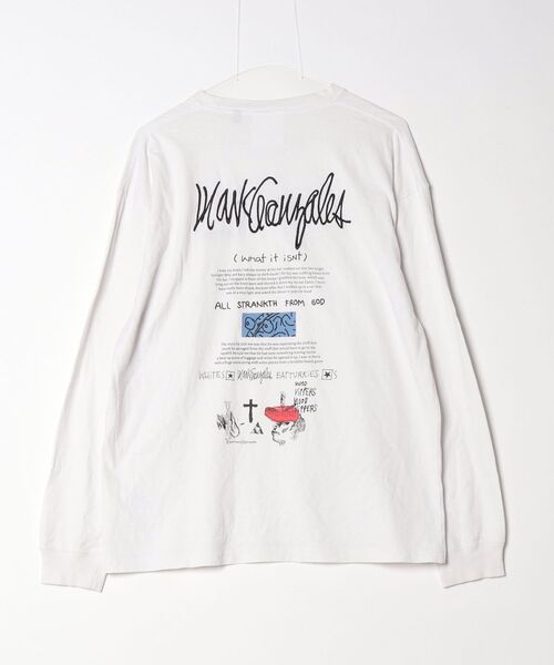「Mark Gonzales」 ワンポイント長袖Tシャツ L ホワイト メンズ_画像2