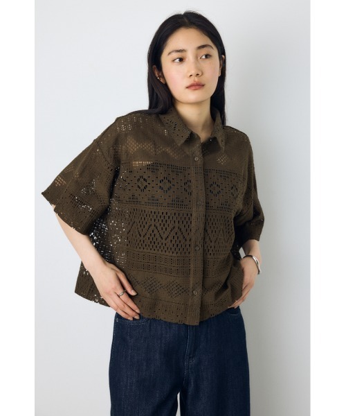 AZUL BY MOUSSY（アズールバイマウジー） ブラウス シャツ 半袖 「着丈