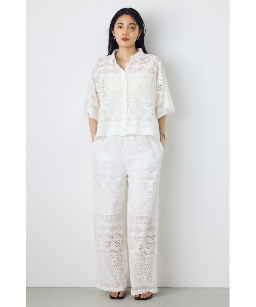 ブラウス シャツ 半袖 「着丈バリエ」レースハーフスリーブシャツ レディース | AZUL BY MOUSSY | 07