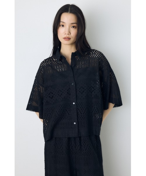 ブラウス シャツ 半袖 「着丈バリエ」レースハーフスリーブシャツ レディース | AZUL BY MOUSSY | 12
