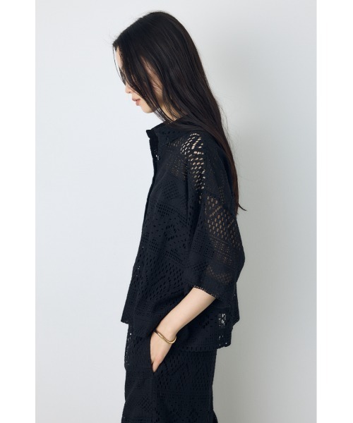ブラウス シャツ 半袖 「着丈バリエ」レースハーフスリーブシャツ レディース | AZUL BY MOUSSY | 14