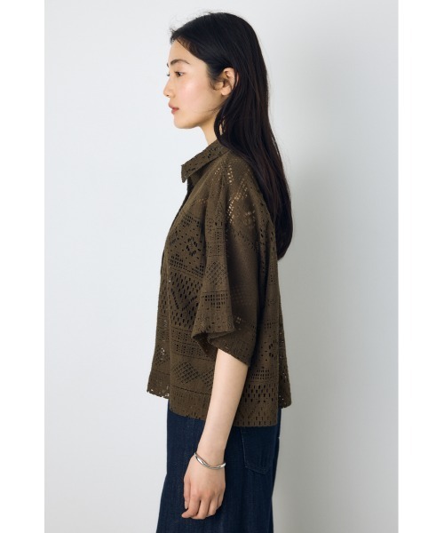 ブラウス シャツ 半袖 「着丈バリエ」レースハーフスリーブシャツ レディース | AZUL BY MOUSSY | 23