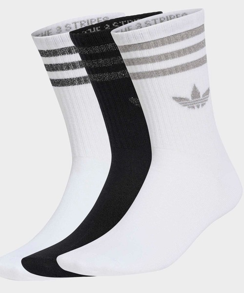 adidas（アディダス） 靴下 スリーストライプス グリッター クルー