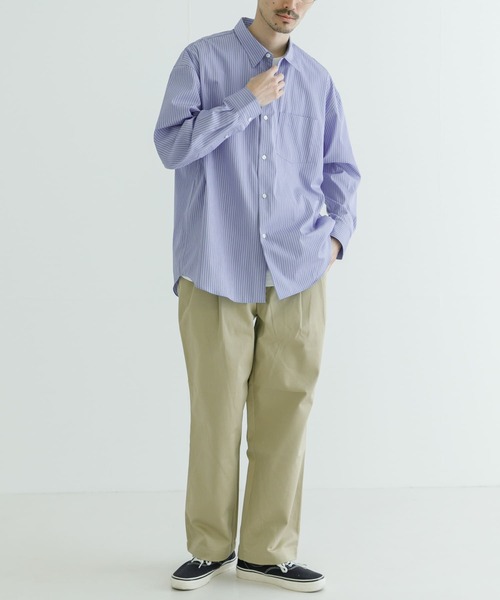 「THOMAS MASON」 長袖シャツ LARGE ロイヤルブルー メンズ_画像3