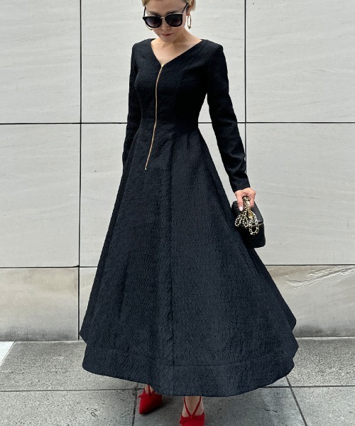 JENNE」 長袖ワンピース MEDIUM ブラック レディース : ZOZOTOWN Yahoo