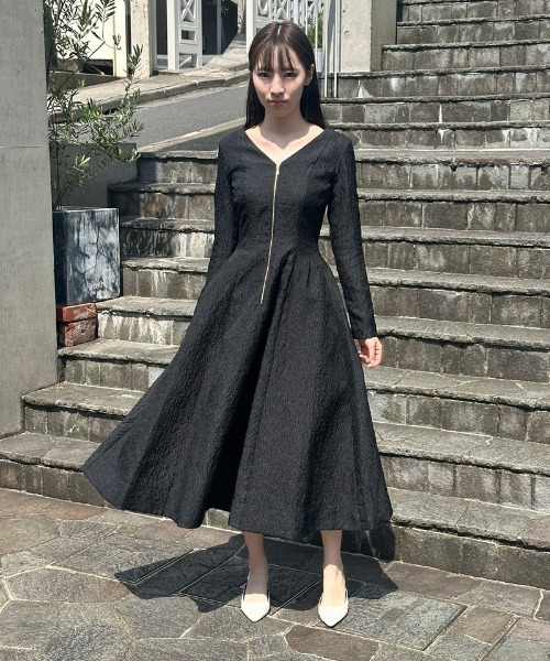 新品 JENNE ロングワンピース 黒 JENNE」 長袖ワンピース MEDIUM ブラック レディース : ZOZOTOWN Yahoo