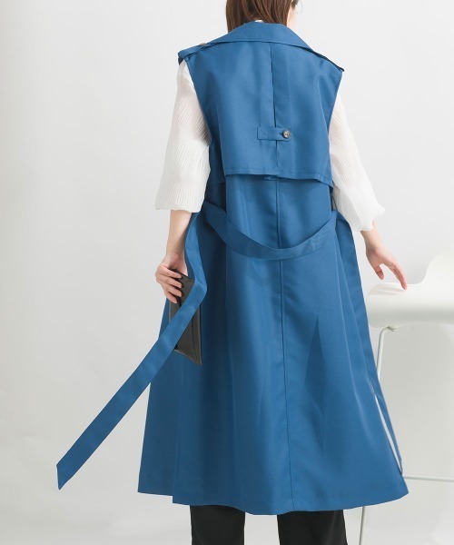 「terrace」 トレンチコート MEDIUM ブラック レディース_画像7