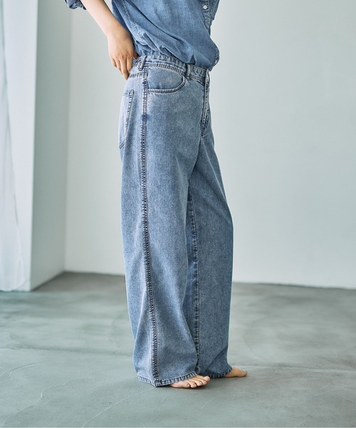 「LEPSIM」 デニムパンツ MEDIUM インディゴブルー レディース_画像9