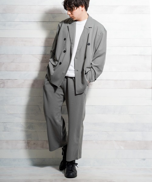 があります ジャケット Paypayモール店 通販 Paypayモール テーラードジャケット 梨地 ダブルジャケットセットアップ