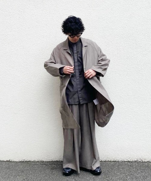 ジャケット・アウター Voaaov BISHU WOOL Stand Collar Long Coat VOAAOV コート ジャケット 「VOAAOV」 bishu linen × polyester