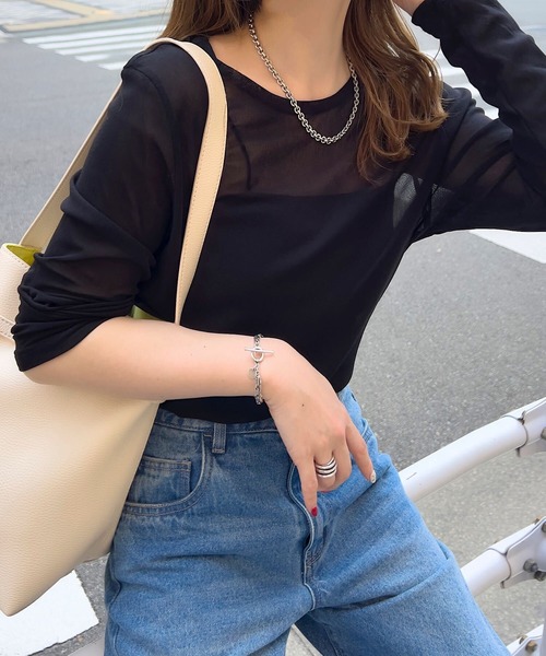 KOBE LETTUCE（神戸レタス） ブラウス シャツ ハイネックレースシアー