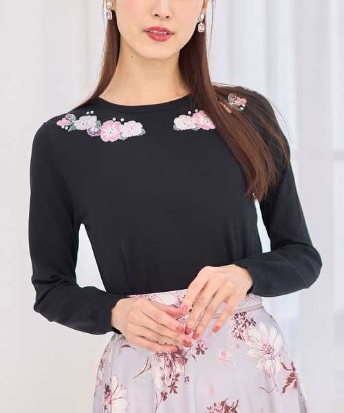 tocco closet（トッコ クローゼット） ニット パールビジュー付き