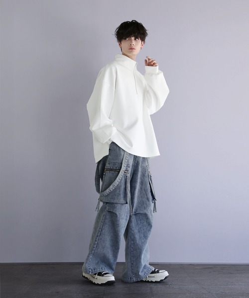 lill リル　ルーズシルエット長袖プルオーバー　スウェット　スポーツコーデ LILL（リル）の「ルーズシルエットコットンポンチドレープ