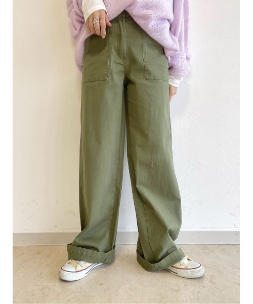 BACK NUMBER パンツ 「BACK NUMBER」リブベイカーワイドパンツ 